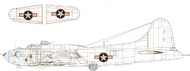 Boeing B-17F Flying Fortress US national insignia w/ red outline #EDUEX1054