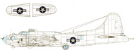 Boeing B-17F Flying Fortress US national insignia w/ blue outline #EDUEX1055