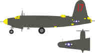 Martin B-26C-45 Marauder US national insignia & tail marking #EDUEX1189