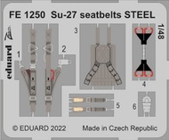  Eduard Accessories  1/48 Sukhoi Su-27 seatbelts STEEL EDUFE1250