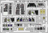  Eduard Accessories  1/48 Lockheed-Martin F-16D Block 40 EDUFE1370