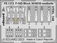  Eduard Accessories  1/48 Lockheed-Martin F-16D Block 30/40/50 seatbelts STEEL EDUFE1372