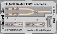  Eduard Accessories  1/48 Supermarine Seafire F.XVII seatbelts STEEL EDUFE1400