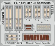 Messerschmitt Bf.108B seatbelts STEEL #EDUFE1431