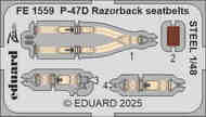 Republic P-47D Thunderbolt Razorback seatbelts STEEL #EDUFE1559