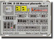  Eduard Accessories  1/48 F/A-18 Hornet Placards EDUFE196