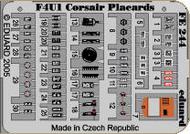  Eduard Accessories  1/48 F4U-1 Corsair Placards EDUFE244