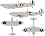 Supermarine Spitfire Mk.Vb early British national insignia #EDUJX348