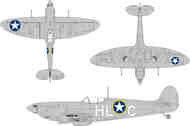Supermarine Spitfire Mk.Vb early US national insignia #EDUJX349