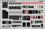  Eduard Accessories  1/32 Aircraft- B-17 Placards for HKM (Painted) EDU32790