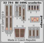  Eduard Accessories  1/32 Aircraft- Seatbelts Bf.109G for RVL (Painted) EDU32794