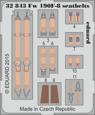  Eduard Accessories  1/32 Aircraft- Seatbelts Fw.190F-8 for RVL (Painted) EDU32843