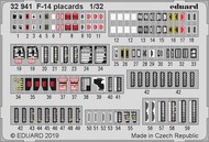  Eduard Accessories  1/32 Aircraft- F-14 Placards for TAM (Painted) EDU32941