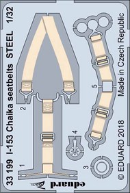  Eduard Accessories  1/32 I-153 Chaika seatbelts STEEL (ICM) EDU33199