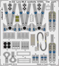  Eduard Accessories  1/32 Westland Lynx Mk.8 seatbelts STEEL (designed to be used with Revell kits) EDU33222