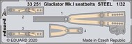 Gloster Gladiator Mk.I seatbelts STEEL #EDU33251