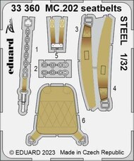  Eduard Accessories  1/32 Macchi MC.202 Folgore seatbelts STEEL EDU33360