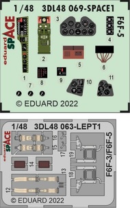 Eduard Accessories  1/48 Grumman F6F-5 Hellcat SPACE 3D Decal instruments with etched parts EDU3DL48069