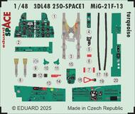  Eduard Accessories  1/48 Mikoyan MiG-21F-13 turquoise SPACE EDU3DL48250
