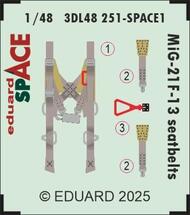  Eduard Accessories  1/48 Mikoyan MiG-21F-13 seatbelts SPACE EDU3DL48251