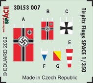 Eduard Accessories  1/350 German Tirpitz flags SPACE EDU3DL53007