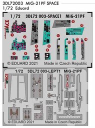  Eduard Accessories  1/72 Mikoyan MiG-21PF SPACE 3D Decals EDU3DL72003