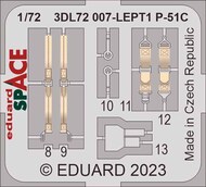  Eduard Accessories  1/72 North-American P-51C Mustang SPACE set - 3D waterslide decals and etched parts EDU3DL72007