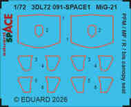  Eduard Accessories  1/72 Mikoyan MiG-21PFM / MiG-21MF/ MiG-21R / MiG-21bis canopy seal SPACE EDU3DL72091