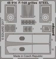  Eduard Accessories  1/48 F-14A Grilles Steel for TAM EDU48914