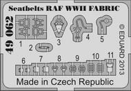  Eduard Accessories  1/48 Seatbelts Fabric-Type RAF WWII (Painted) EDU49062
