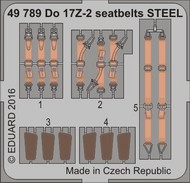  Eduard Accessories  1/48 Seatbelts Do.17Z2 Steel for ICM (Painted) EDU49789
