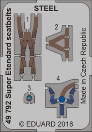  Eduard Accessories  1/48 Seatbelts Super Etendard Steel for KTY (Painted) EDU49792
