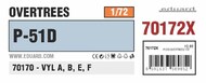  Eduard Models  1/72 P-51D Mustang OVERTREES EDU70172X