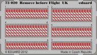  Eduard Accessories  1/72 Remove Before Flight UK (Painted) EDU73020