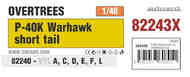 P-40K Warhawk Short Tail OVERTREES EDU82243X