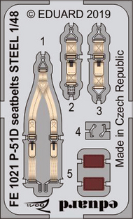  Eduard Accessories  1/48 P-51D seatbelts STEEL EDUFE1021