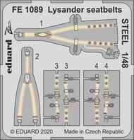  Eduard Accessories  1/48 Westland Lysander seatbelts STEEL EDUFE1089
