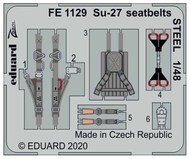  Eduard Accessories  1/48 Sukhoi Su-27S seatbelts STEEL EDUFE1129