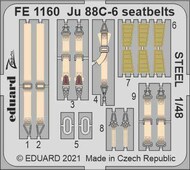  Eduard Accessories  1/48 Junkers Ju.88C-6 seatbelts STEEL EDUFE1160