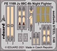  Eduard Accessories  1/48 Junkers Ju.88C-6b Night Fighter seatbelts STEEL EDUFE1169