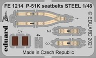  Eduard Accessories  1/48 North-American P-51K Mustang seatbelts STEEL EDUFE1214