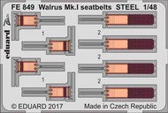  Eduard Accessories  1/48 Walrus Mk.I seatbelts STEEL (AFX) EDUFE849
