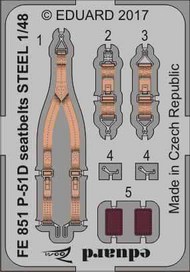  Eduard Accessories  1/48 P-51D seatbelts STEEL (MGK) EDUFE851