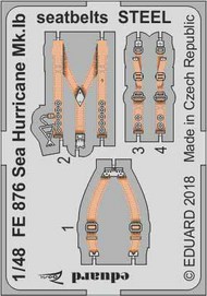  Eduard Accessories  1/48 Sea Hurricane Mk.Ib seatbelts STEEL (AFX) EDUFE876