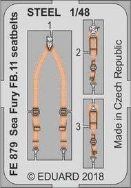  Eduard Accessories  1/48 Sea Fury FB.11 seatbelts STEEL (AFX) EDUFE879