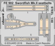  Eduard Accessories  1/48 Swordfish Mk.II seatbelts STEEL (TAM) EDUFE902