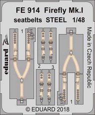  Eduard Accessories  1/48 Firefly Mk.I seatbelts STEEL (TRP) EDUFE914