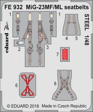 Eduard Accessories  1/48 Mikoyan MiG-23MF/ML seatbelts STEEL (designed to be used with Eduard and Trumpeter kits) EDUFE932