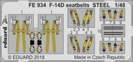 Grumman F-14D Tomcat seatbelts STEEL (designed to be used with Tamiya kits) #EDUFE934