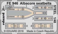 Fairey Albacore seatbelts STEEL (designed to be used with Trumpeter kits) #EDUFE946